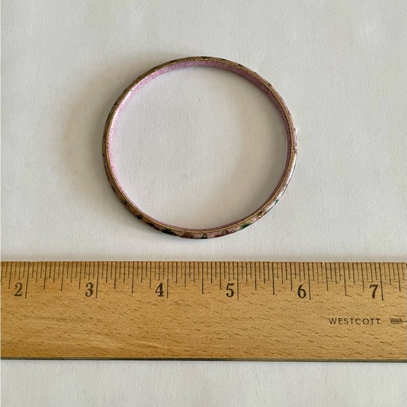 Sweet Pink Vintage Cloisonne Bangle Bracelet - Picture 4 of 5